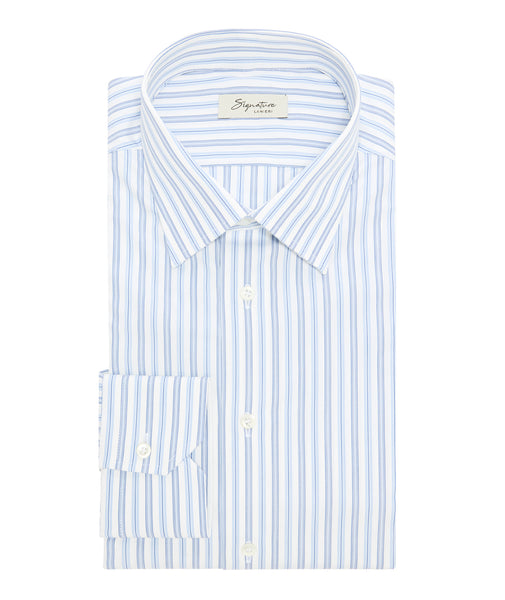 Camicia in cotone rigata azzurra