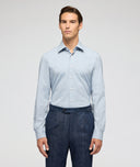 Solid Colour Light Blue Flannel Shirt