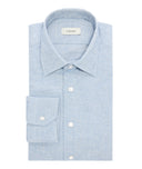 Solid Colour Light Blue Flannel Shirt