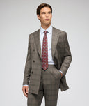 Gunmetal grey and light blue Prince of Wales suit