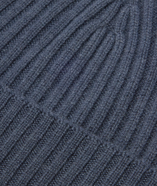 Gorro en cachemira azul petróleo