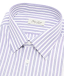 Camisa en algodón a rayas azul y violeta