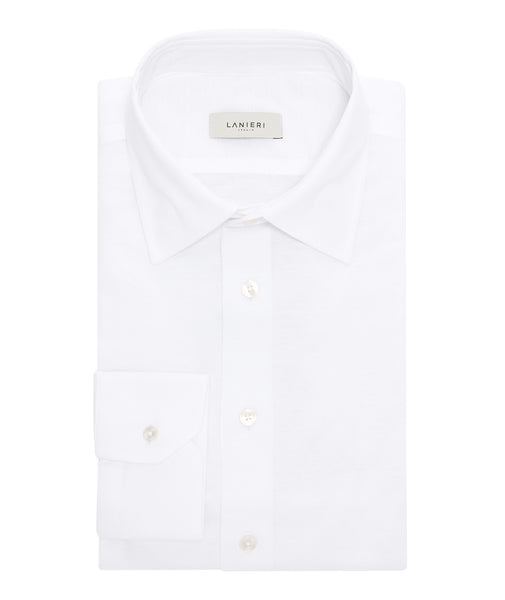 White Cotton Piquet Shirt