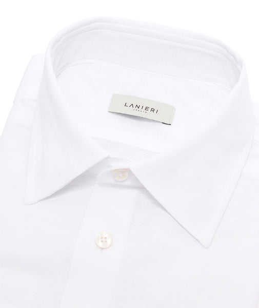 White Cotton Piquet Shirt