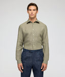 Chemise Lin Vert Olive Made in Italy