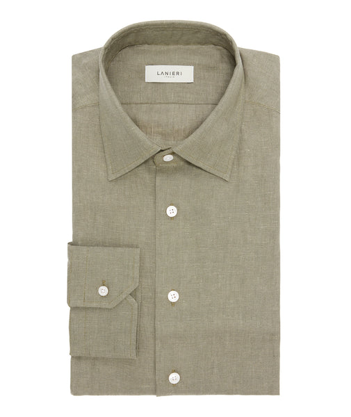 Verde Oliva Lino Made In Italy Shirt