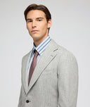 Abito in flanella di lana grigio chiaro mélange