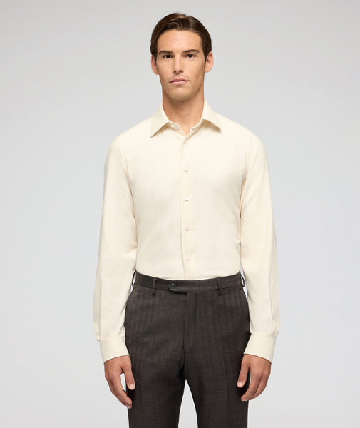 White Cotton Flannel Shirt