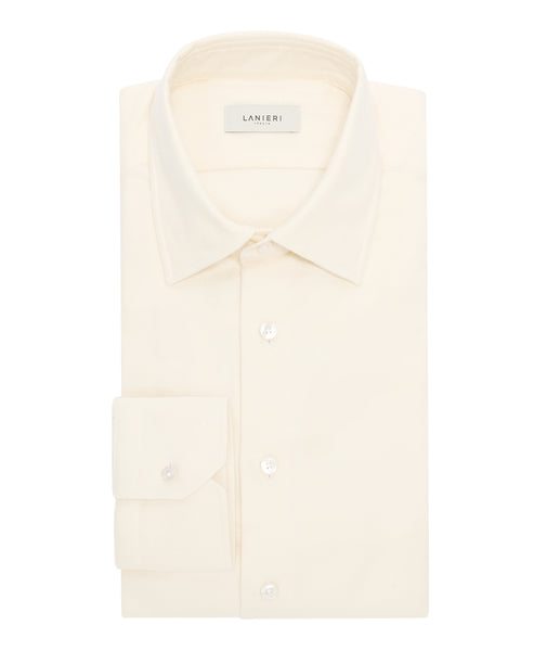 White Cotton Flannel Shirt