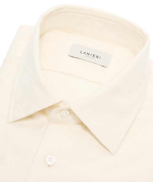 White Cotton Flannel Shirt