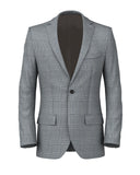 Jacket in light blue Prince of Wales wool