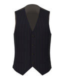 Gilet in lana gessato blu navy e marrone